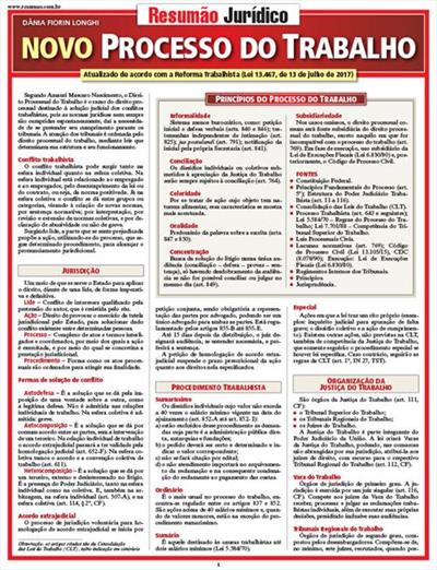 RESUMAO: NOVO PROCESSO DO TRABALHO