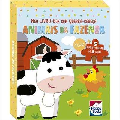 MEU LIVRO-BOX COM QUEBRA-CABEÇA - ANIMAIS DA FAZENDA