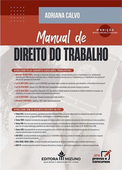 MANUAL DE DIREITO DO TRABALHO 9ª EDIÇÃO (2025)