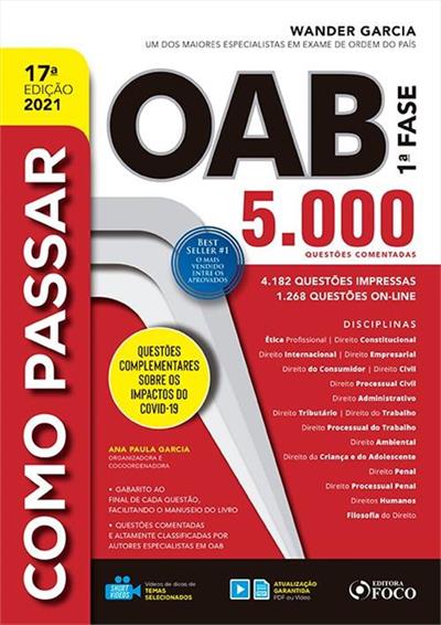 COMO PASSAR NA OAB - 1ª FASE: 5.00...COMENTADAS